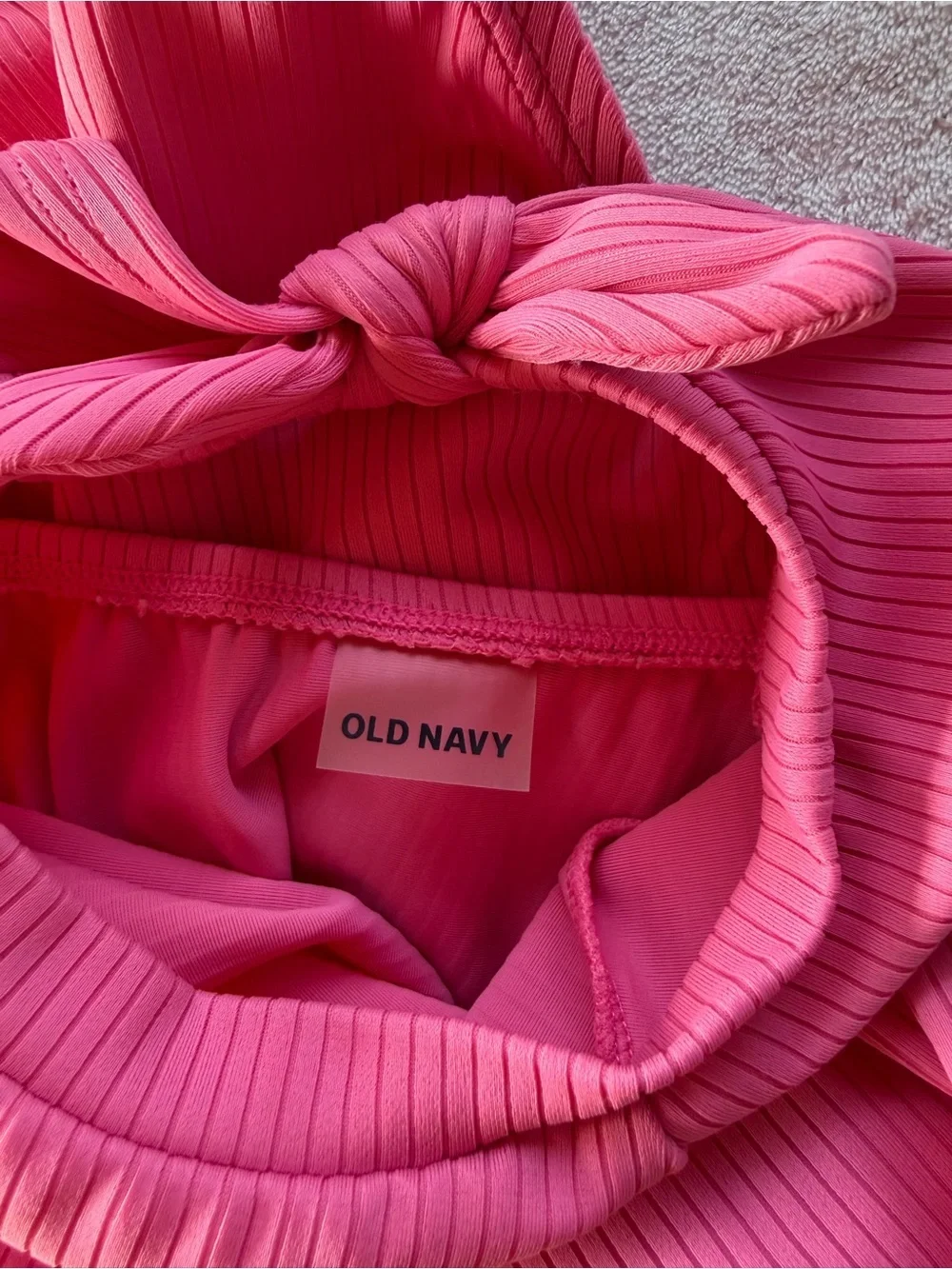 Old Navy Pink Ribbed Long-Sleeve One-Piece Swimsuit Size 18-24M